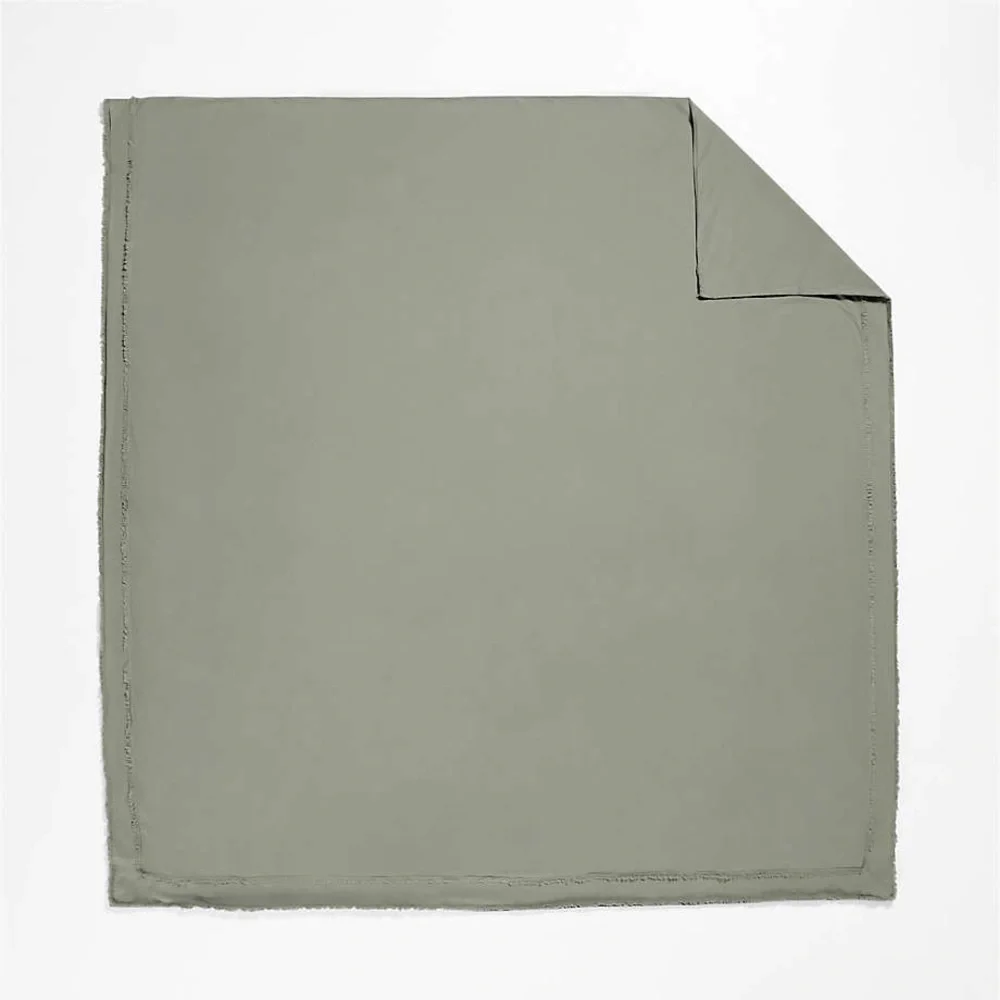 Favorite Washed Organic Cotton Shadow Sage Full/Queen Duvet + 2 Shams Set
